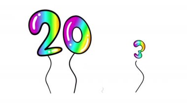 2023 Mutlu Yıllar balonları, renkli numaralar. 4k 