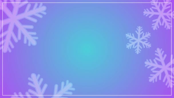 Kerst Sneeuwvlokken Nieuwjaar Animatie Achtergrond Kaart — Stockvideo