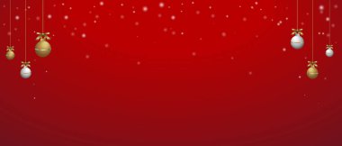 kırmızı zemin, Noel oyuncakları süslemeler ve kar taneleri, kopya uzay duvar kağıdı 
