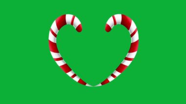 Arka planda 3D Kalp Şekerleri, Noel animasyon kartı 