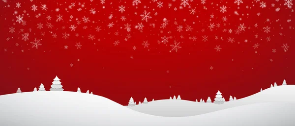 Рождественский Снегопад Красном Фоне Копия Космической Карты — стоковый вектор