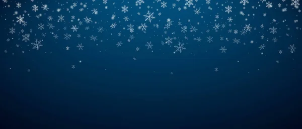 Nevicate Sfondo Blu Copia Scheda Spazio — Vettoriale Stock