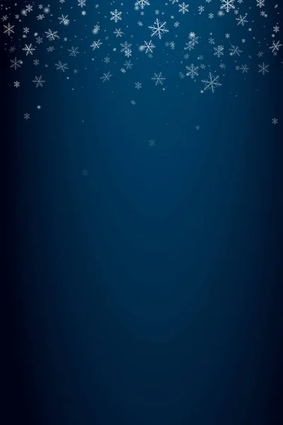 Nevicata Sfondo Verticale Blu Copia Scheda Spaziale — Vettoriale Stock