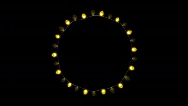 クリスマスをテーマに 照明付きの丸枠 — ストック動画