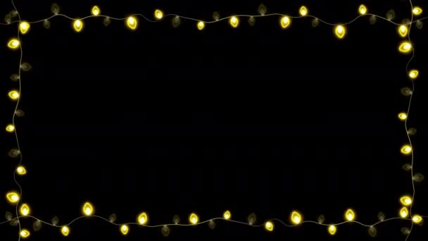 光る電球とクリスマスフレーム — ストック動画