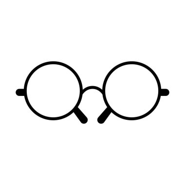 Vector Outline Round Glasses Design Element Isolated on White Background. Reading Glasses Outline Style Design Element. Optic and Vision concept design.