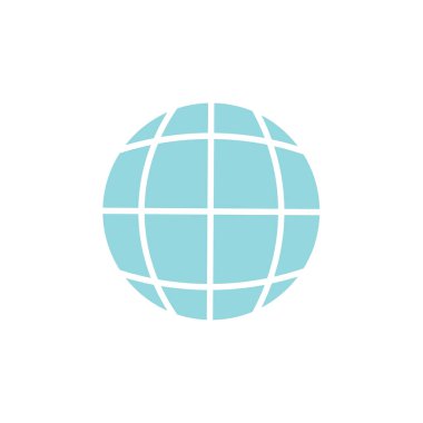 Vector Globe Earth Planet Icon. World Globe Logo Design icon. Blue color earth planet icon. Eco Friendly Environment Symbol Eco Green Organic Energy Healthy Lifestyle. Globe earth icon.