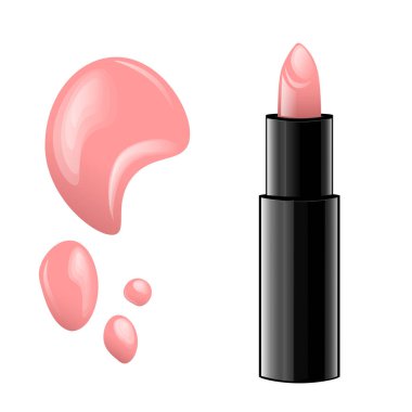 Beyaz arkaplanlı 3D pastel pembe ruj.