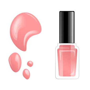 3D pastel pembe oje, vektör illüstrasyonu