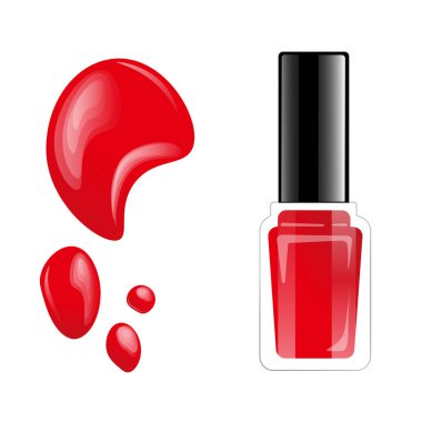 3d kırmızı oje, vektör illüstrasyonu