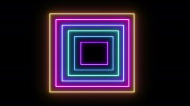 neon renkleri çerçeve siyah arkaplan üzerinde kısmi dikdörtgenler, uzay duvar kağıdı kopyala