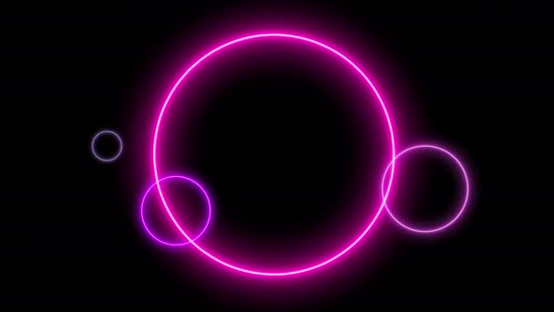 Zobrazení Pozadí Neonových Kruhů — Stock video