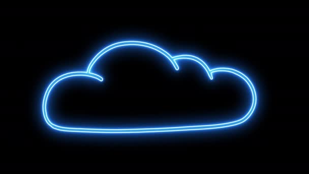 Cloudy Sky Animation Animované Mraky Neon Flying Motion Effect — Stock video