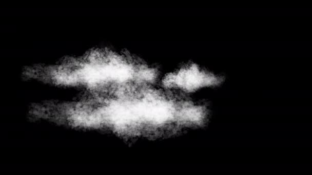 Cloudy Sky Animation Animované Mraky Timelapse Izolované Černém Pozadí Chroma — Stock video