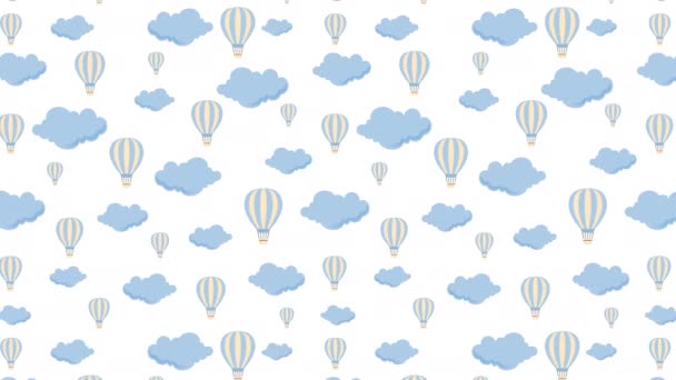 Balony Ogrzane Powietrze Animowane Wideo — Wideo stockowe