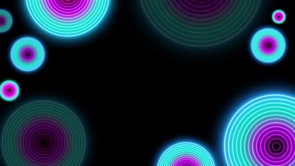 Neon Circles Background View — Stock Video