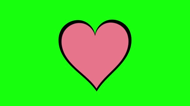 緑の背景に心臓を打つ — ストック動画