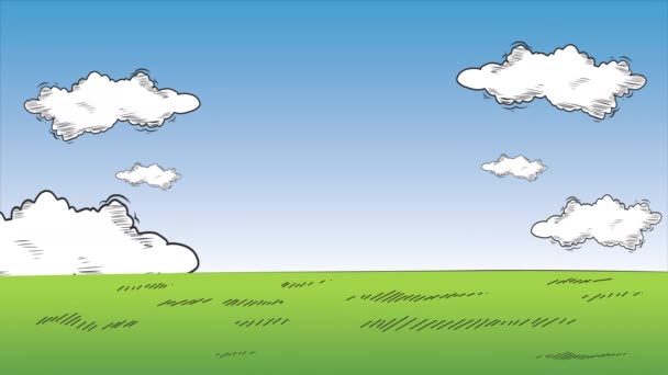 Animación Cielo Nublado Nubes Animadas Timelapse Aislado Croma Verde Fondo — Vídeo de stock