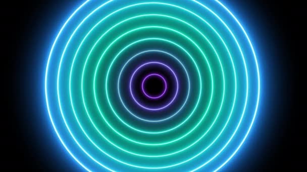 Neon Cirkels Achtergrond Bekijken — Stockvideo