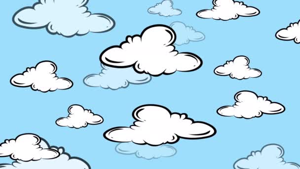 Cloudy Sky Animation Animované Mraky Timelapse Izolované Modrém Pozadí Chroma — Stock video