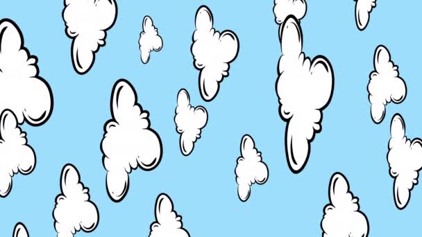 Σύννεφα Animation Ουρανό Κινούμενα Σύννεφα Timelapse Απομονώνονται Μπλε Χρώμα Βασικό — Αρχείο Βίντεο