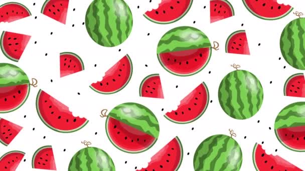 Hallo Sommer Wassermelonen Rahmen Muster Rendern — Stockvideo