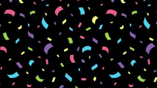 Geanimeerde Vallende Confetti Patroon Witte Achtergrond Kleurrijke Papiersneden Hagelslag Zoete — Stockvideo
