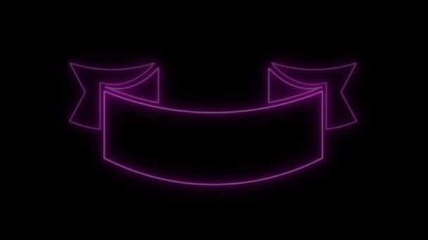 Animowane Elementy Projektowe Banerów Odizolowany Czarnym Tle Świecący Neon Projekt — Wideo stockowe