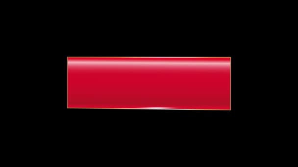 エレガントな赤いアニメーションバナーデザイン 現代光沢のある赤いフレームが付いている現実的な看板か棒 — ストック動画