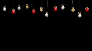 3D gerçekçi asılı 4K Noel baloları siyah arkaplan dekoratif Noel Baloları süsleri Kartvizit Şablonu İçin Asılı ve Taşınan Noel Ağacı Topları.