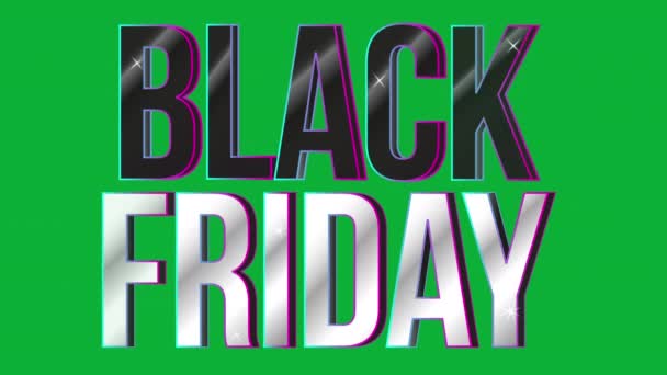 Black Friday Black White Neon Animated Black Friday Tekst Izolowany — Wideo stockowe