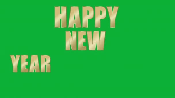 Animowany Szczęśliwego Nowego Roku 2024 Złote Litery Tekst Izolowany Zielonym — Wideo stockowe