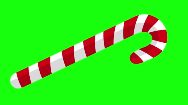 Canlandırılmış Şekerleme Çubuğu Yeşil Krom Anahtar Ekranda Zole Edildi — Stok video