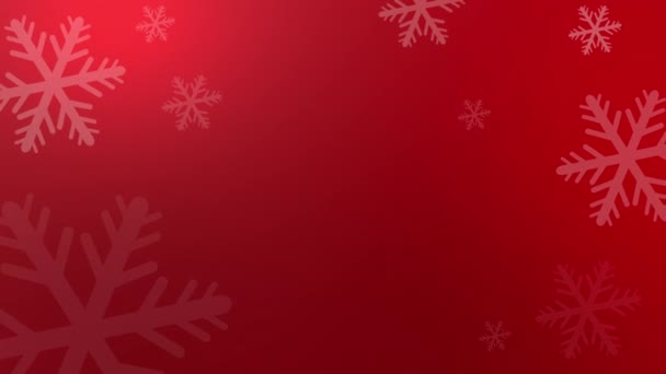 Κόκκινο Κινούμενο Φόντο Χριστούγεννα Νιφάδες Χιονιού — Αρχείο Βίντεο