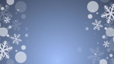 kar taneleri ve topları ile mavi ve beyaz christmas arka plan 