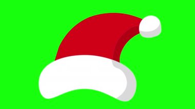 Yeşil arka planda Noel Baba şapkası