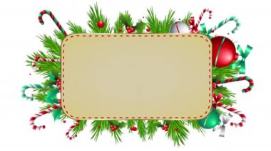 Yeni Yıl ve Noel Dönen Dekorasyonlu Dikey Çerçeve Tasarımı