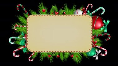 Yeni Yıl ve Noel Dönen Dekorasyonlu Dikey Çerçeve Tasarımı