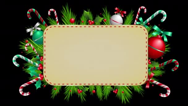 Nieuwjaar Kerstmis Geanimeerd Verticaal Frame Ontwerp Met Roterende Decoraties — Stockvideo