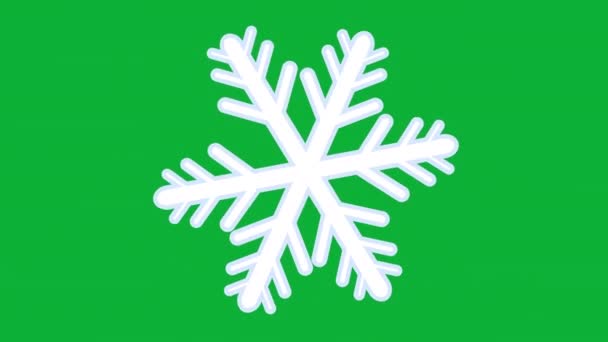 在孤立的绿色屏幕上旋转的孤立雪花 — 图库视频影像