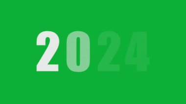 El Çizimi Animasyon 2024 Yeni Yıl Yaratıcı Kutlama Kartı Tasarımı Elementi arka planda izole edildi. Mutlu Noeller ve mutlu yıllar 2024.