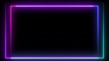 Animasyon Parlayan Neon Noel Ağaçları Siyah Arkaplan 'da aydınlatıldı Neon döngüsü dikey soyut yeni yıl döngüsü ve Bayram kutlama kartı şablonu Neon parlayan ışıklar döngü tasarımı