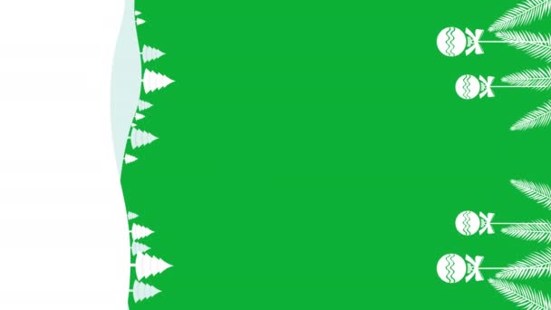 Анімований Паперовий Вирізаний Стиль Різдвяний Новорічний Банер Снігові Дюни Деревами — стокове відео