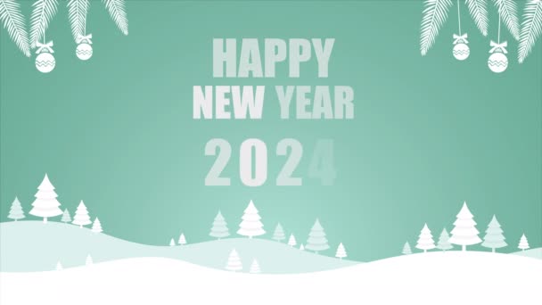 Animowany Styl Cięcia Papieru Boże Narodzenie 2024 Szczęśliwego Nowego Roku — Wideo stockowe