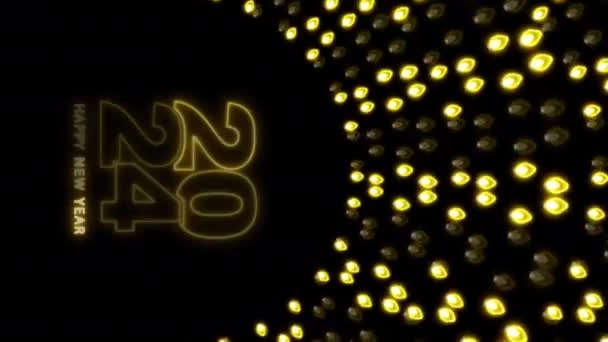 Kutlama Partisi Dijital Animasyon Aralık 2024 Takvimi Mutlu Yıllar Xmas — Stok video