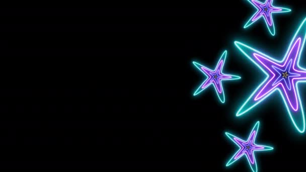 Padrão Sem Costura Starfish Animado Movimento Fundo Preto Textura Design — Vídeo de Stock