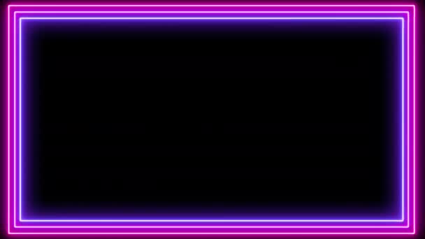Animowane Świecące Neonowe Choinki Czarnym Tle Neon Podświetlone Pętli Bożego — Wideo stockowe