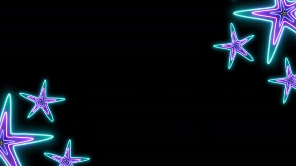 Анімовані Зірки Безшовний Візерунок Переміщення Чорному Тлі Текстура Дизайн Морських — стокове відео