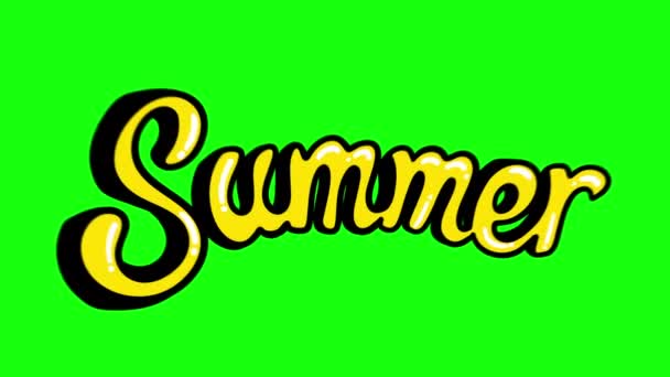 手写体时髦风格的夏季动画文本 — 图库视频影像