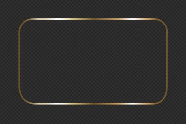 Altın Dikdörtgen Çerçeve Vektör çizimi